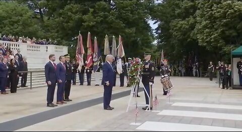 Trump Lays Wreath At Arlington National Cemetery’s Tomb of the Unknown Soldier On Memorial Day