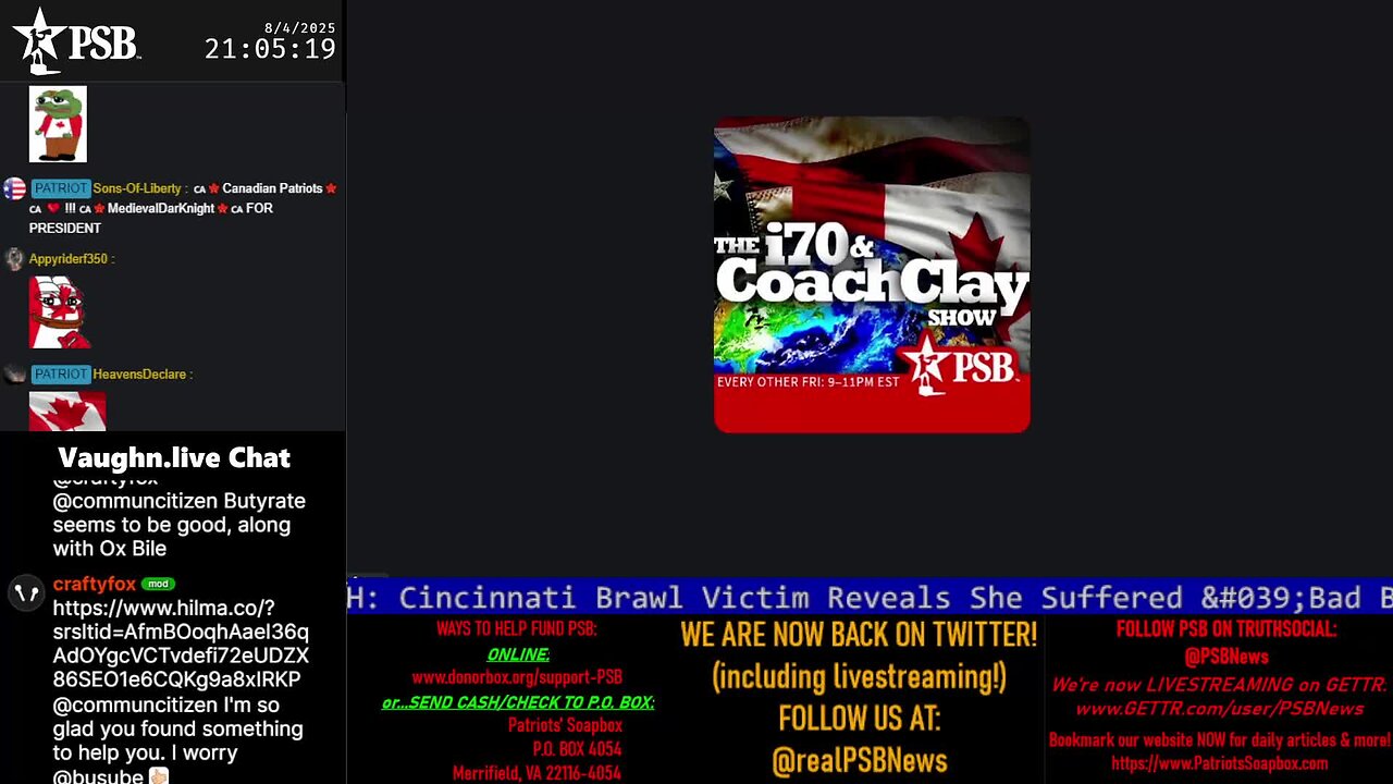 2025-08-04 21:01 EDT - The i70 and Coach Clay Show: