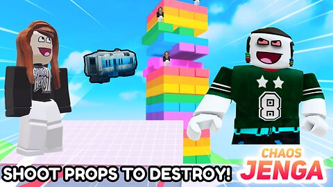 we are destroying the tower together with people)) #roblox #gaming #crazy #jenga #destroy #tower