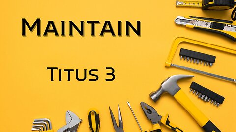 Maintain - Pastor Jeremy Stout