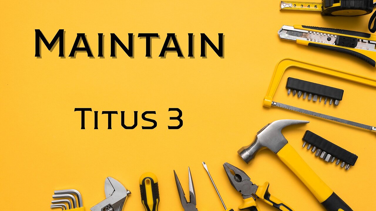Maintain - Pastor Jeremy Stout