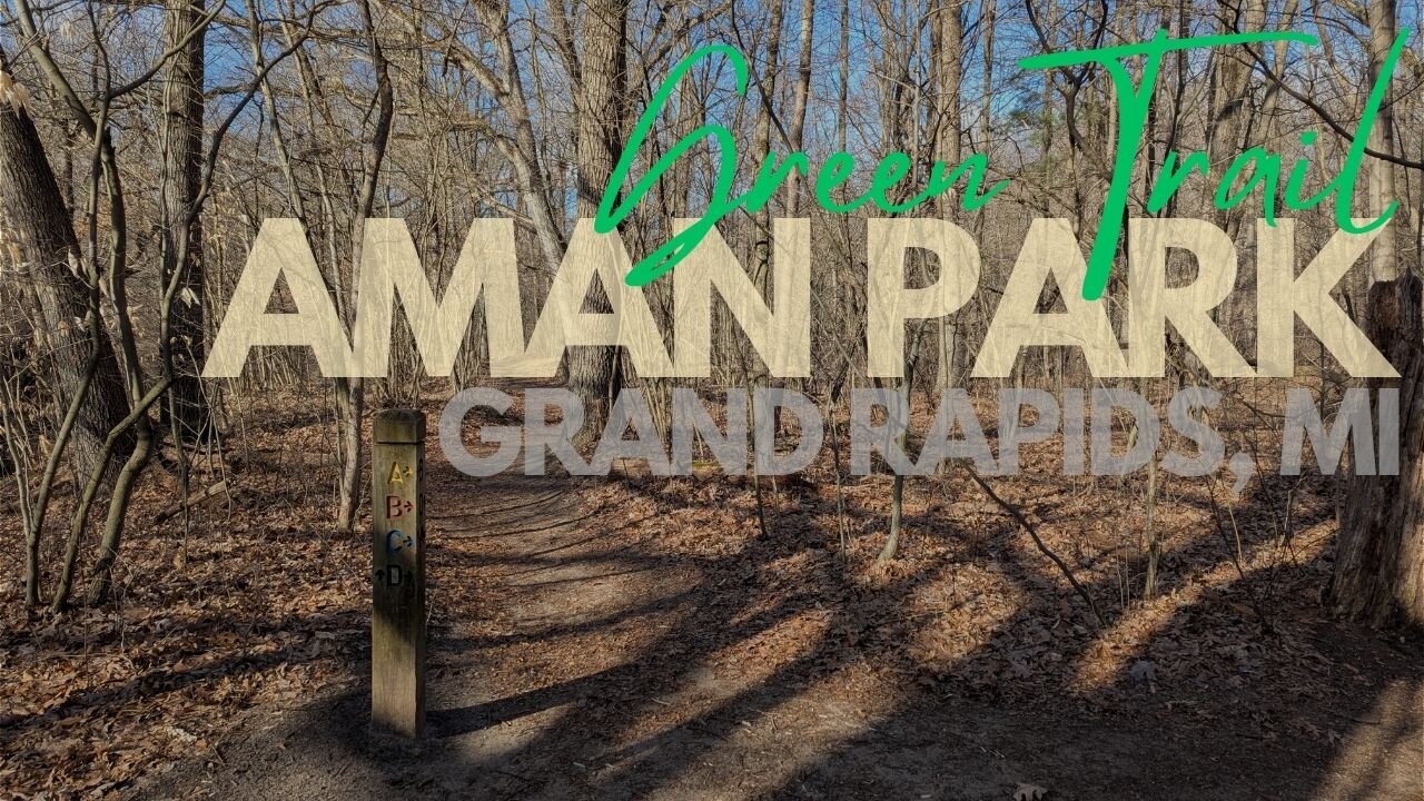 Green Loop at Aman Park, Sunny Spring Hike | Full Hike POV | Nature ASMR | Grand Rapids, MI