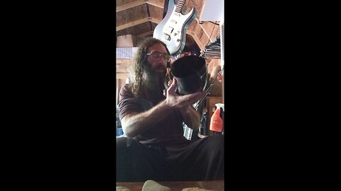 Showing my war horn and reminding you that you can see Count Ragnar at the Haunted Hills Farm