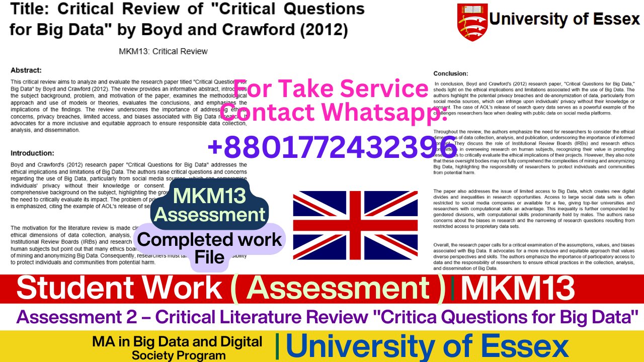 Client Work (Assessment)|MKM13 Big Data & Society Literature Analysis | MKM13 | University of Essex