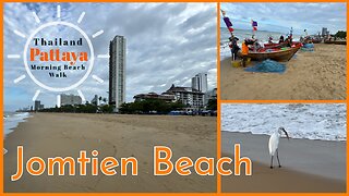 Jomtien Beach Pattaya - Morning Beach Walk & Morning Fish Market - Chonburi Thailand 2025