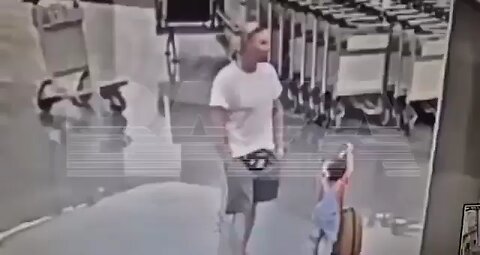 An Israeli man brutally attacked a young Iranian child at the airport.