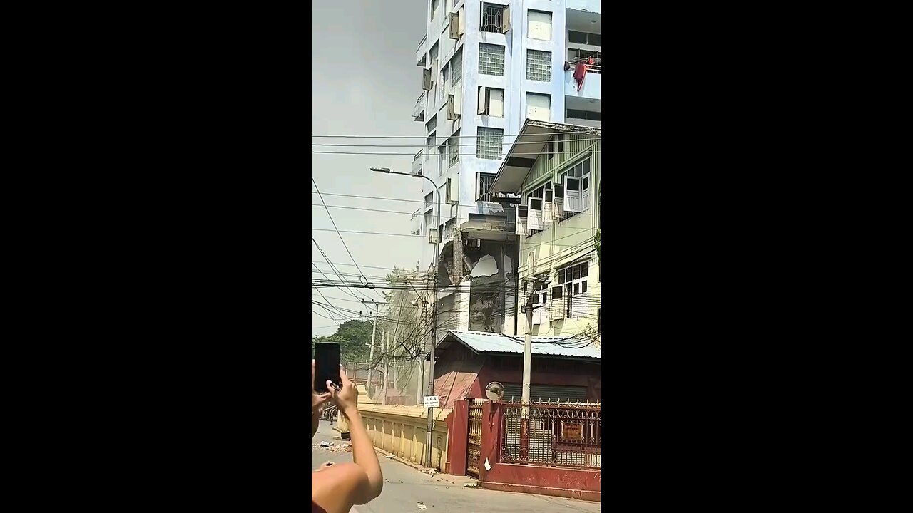 Building Collapse in Earthquake in Myanmar