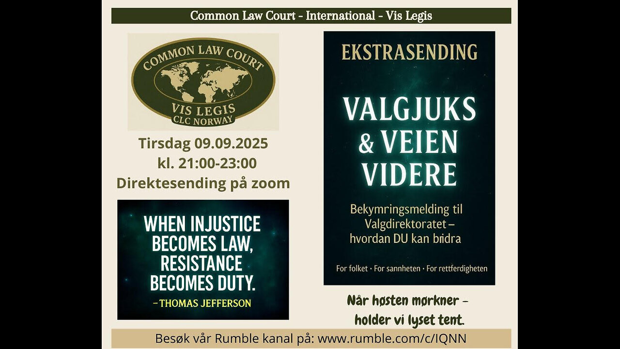 12.9 - og 14.9.25: VI RYDDER I STORTINGSVALGET2025