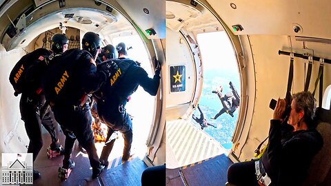 U.S. Army Parachute Team Jumps from C-147A at SeaFair Airshow