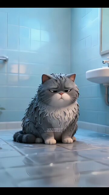 Post-bath betrayal is real 😿