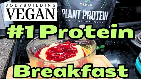 Cherry Pie Cream of Rice Recipe - 65g Protein Vegan Pre-Workout Meal!