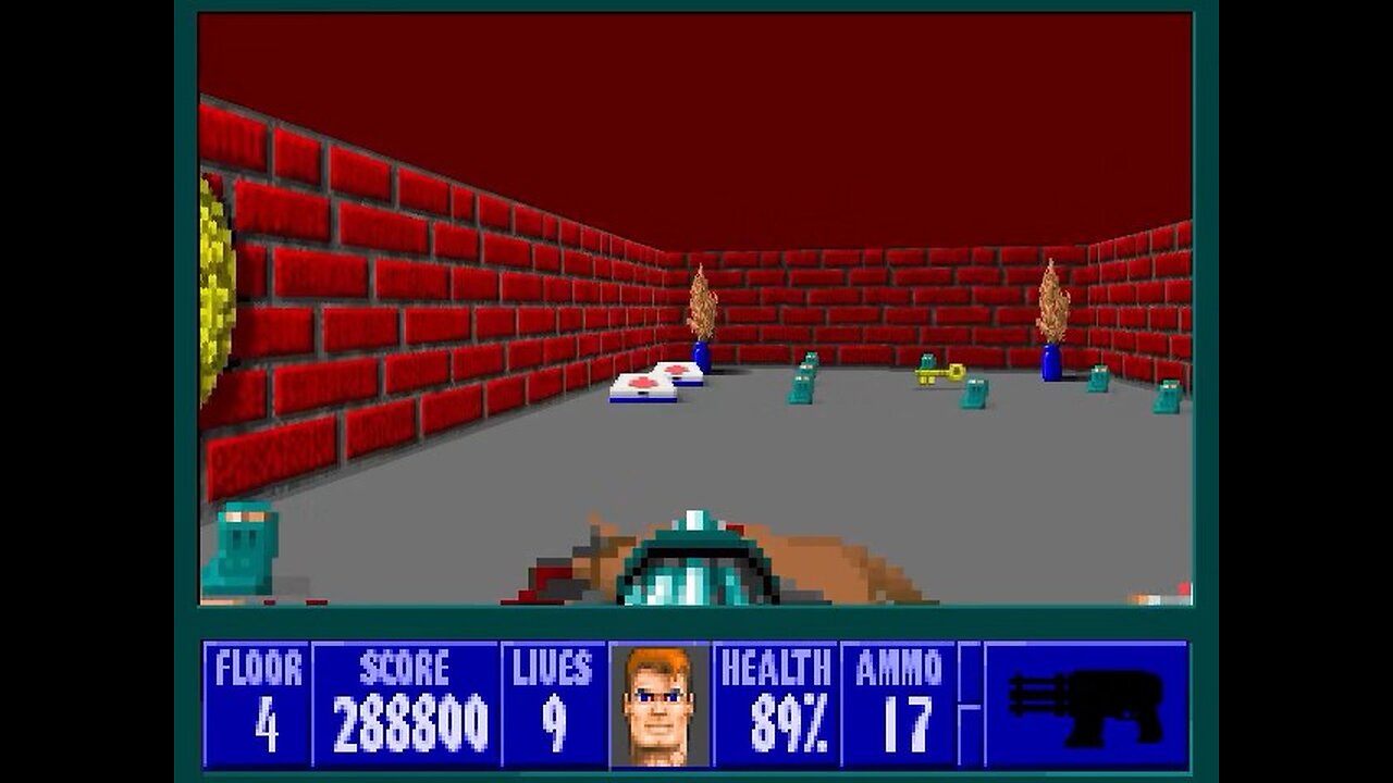 Wolfenstein 3D, DOS, 1992 - 100% Complete, Episode 5 Floor 4 (Trail of the Madman)