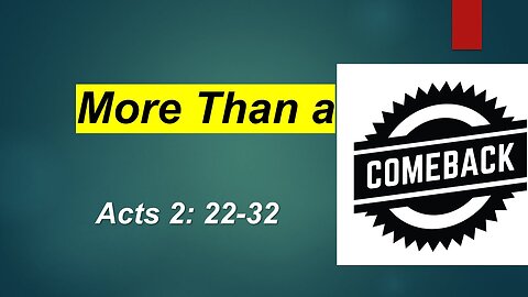 April 27, 2025 | "More than a comeback" -Acts 2:22-32 | LIVE w/ Rev. Steve Clark