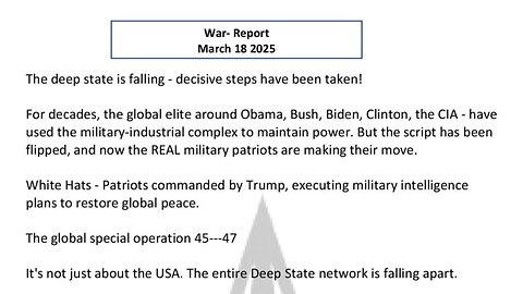 WAR REPORT - MARCH 18 2025 - PATRIOTS ARE IN FULL CONTROL