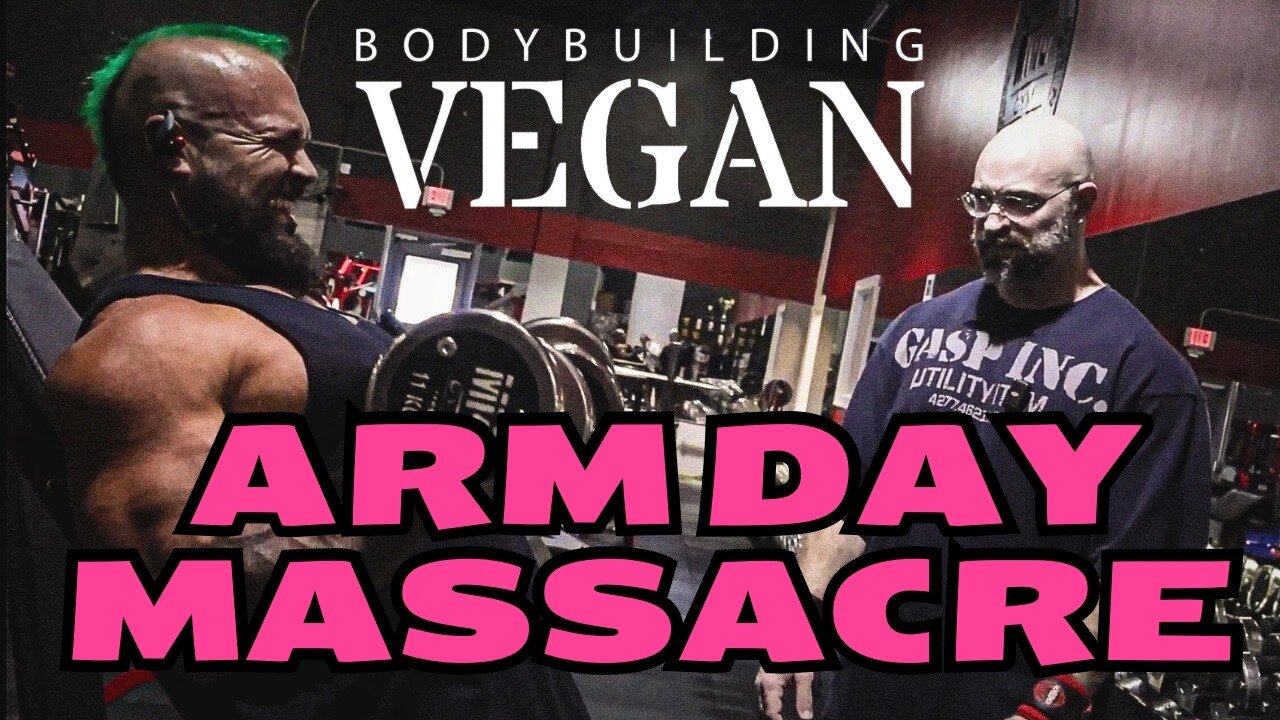 3 HOUR Arm Day?? Barbarian Scholar AKA Adam Brammer and TheBodyBuildingVegan Insane lift Mi40 Gym