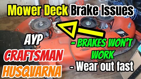Mower Deck Spindle Brakes Not Working? FIX IT! (Husqvarna, Craftsman, Poulan Pro, AYP Repair Guide)