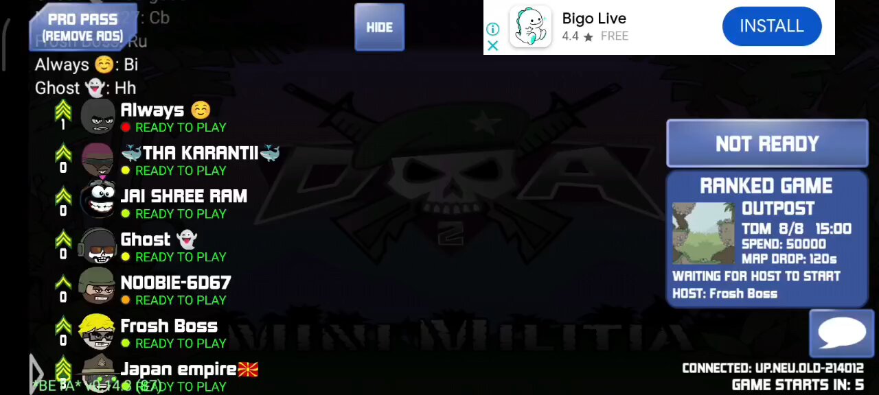 Mini militia challenge online match