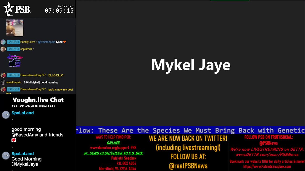2025-04-09 07:05 EDT - Patriots Soapbox AM: with MykelJaye
