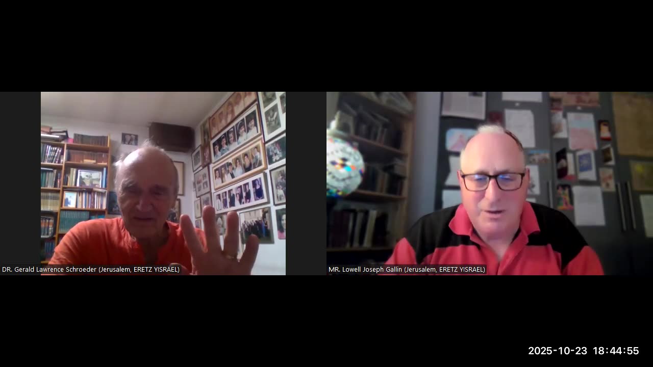 R&B Monthly Seminar: R&B Science Fellowship (Episode #25 -- Thursday, October 23rd, 2025). ChairMAN: Dr. Gerald Lawrence Schroeder (Jerusalem, ERETZ YISRAEL/Land Of Israel)