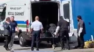 A body removed from Carnival Horizon and placed into the Miami-Dade Medical Examiner’s van