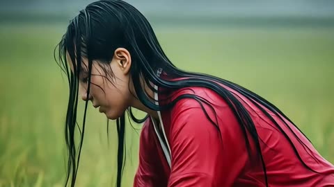 Hanfu Rain : harvesting in the midst of heavy rain and lightning