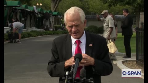 Trade Adviser Peter Navarro Speaks to Reporters at the White House