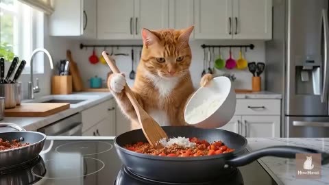 Mama Cat Trims Fur on the Farm and Makes Tiger Hat For Kittens At Home🐾🎩🐯_6