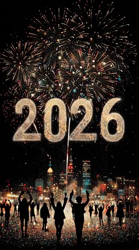 people celebrating new year with 2026