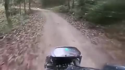 Guy crawling in middle of forest #creepy #biker