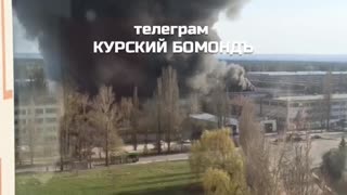 🔥 A major fire broke out in Kursk on the territory of the APZ-20 plant.