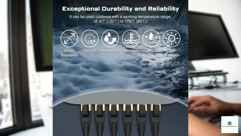 DbillionDa Cat8 Ethernet Cable, Outdoor&Indoor, 6FT Heavy Duty High Speed 26AWG, 2000Mhz w