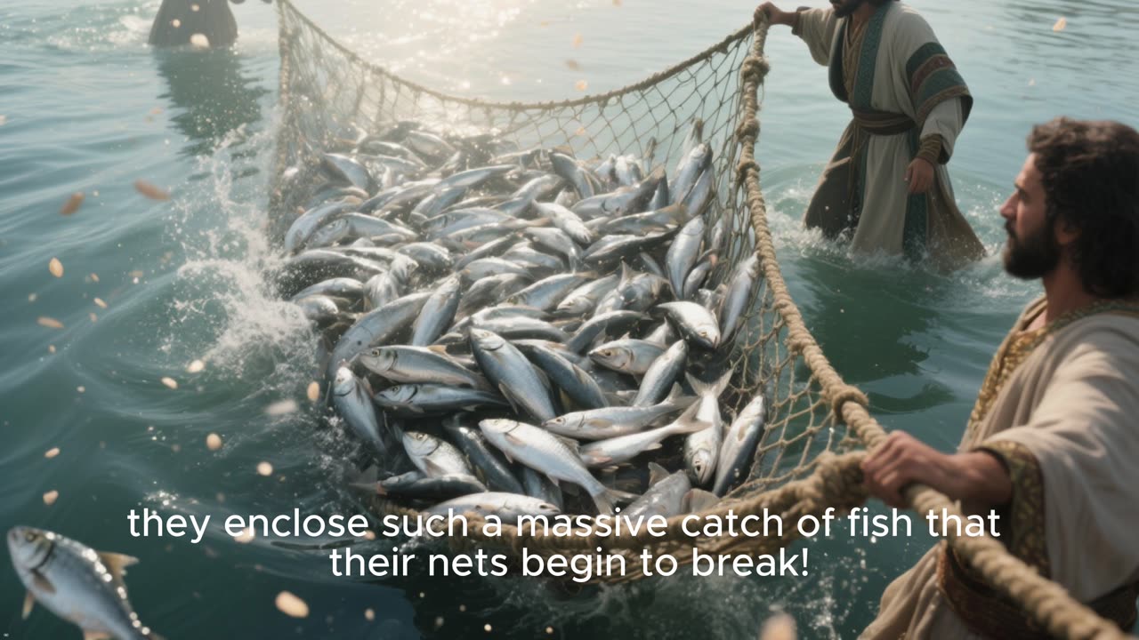 Jesus miraculous catches fish