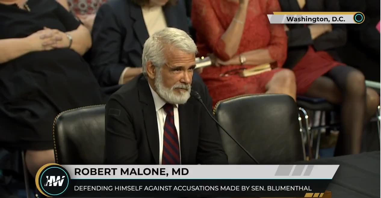 Powerful... Dr. Robert Malone defends himself against accusations made by Sen Blumenthal