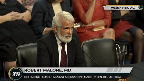 Powerful... Dr. Robert Malone defends himself against accusations made by Sen Blumenthal