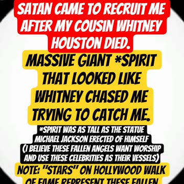 Nephilim Spirit Looked Like Whitney Houston Tried to Recruit Me After Whitney Death. #supernatural