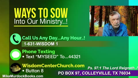 Re-Air: Wisdom Moments With Mike Murdock..!!!