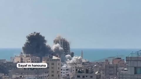 INSANE FOOTAGE: Israeli fighter jets struck and destroyed the Ghefari Tower on Gaza City’s coastline
