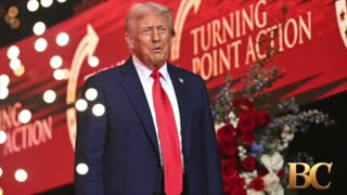 Trump hails Charlie Kirk as ‘American hero’ as thousands fill memorial service