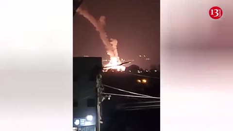 Footage of massive Iranian missile attack on Tel Aviv at night