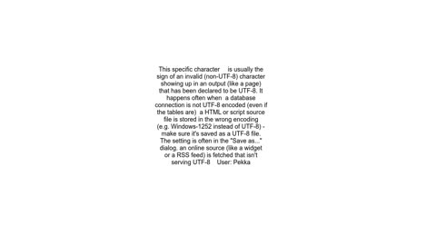 Why does a diamond with a questionmark in it � appear in my HTML