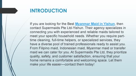 Best Myanmar Maid in Yishun