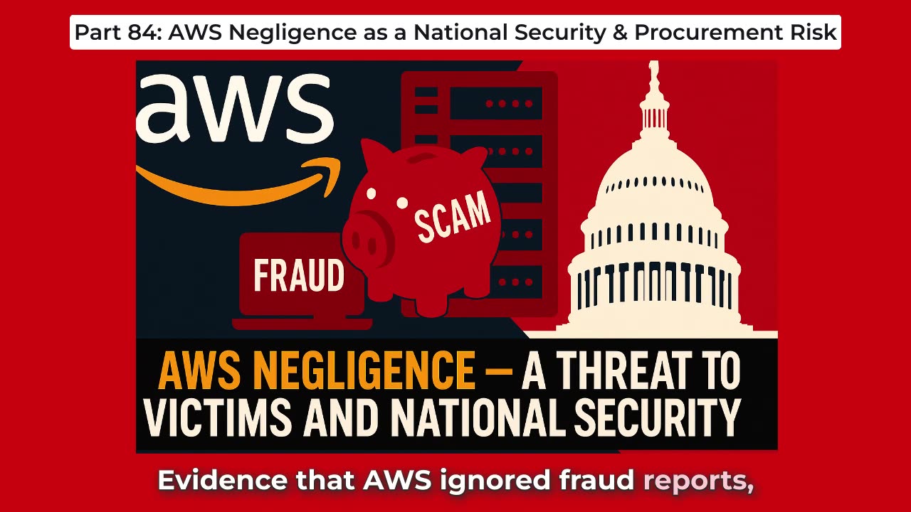 Part 84: AWS Negligence as a National Security & Procurement Risk