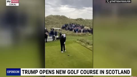 US President Donald Trump Drills Golf Shot At 79 yrs old In Scotland