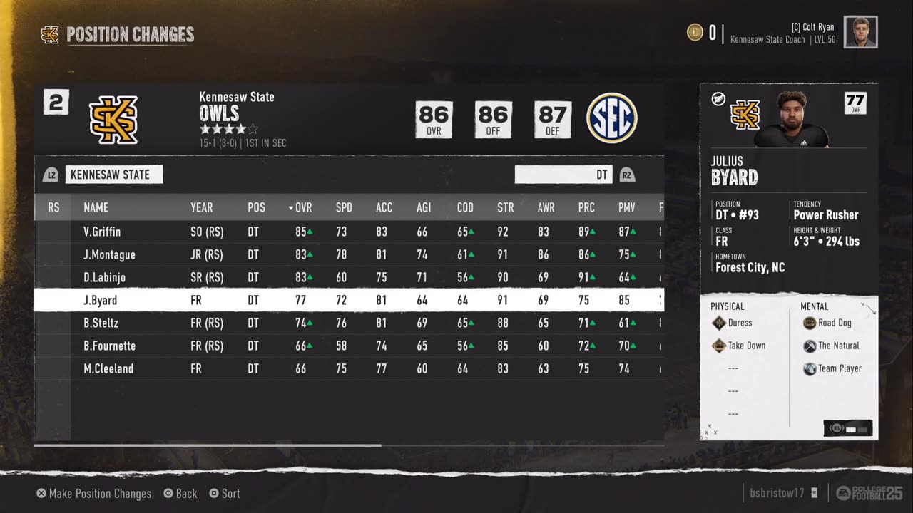 S5 Rebuild End of season stats and offseason recruiting!