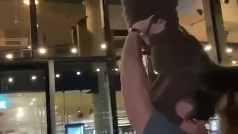Romantic lift turned into hilarious fail 🤭 Dress gone in seconds!