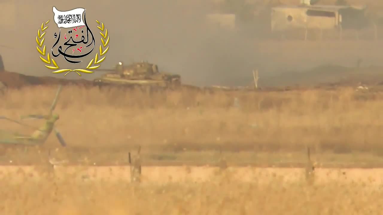Syrian War Menagh airbase, N. Aleppo, HJ-8 vs T-55, hit 2013.06.24