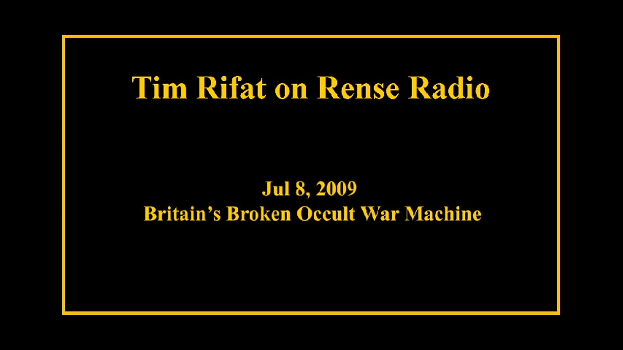 Jul 8, 2009 - Britain's Broken Occult War Machine