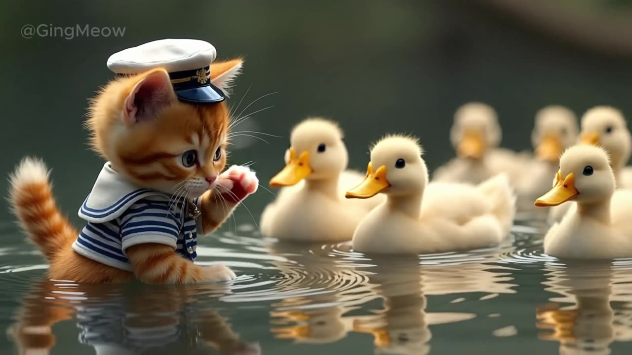 Tiny Cat Peaceful Boat Trip