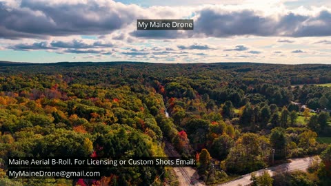 Maine B-Roll (No Sound): Aerial Views of Fall Foliage and Railroad Tracks in Gray, Maine Video 10