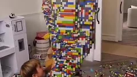 Smashing a 34,000 Brick Statue
